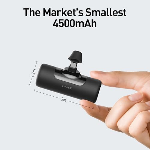 Ultimate 4,500 m Ah Portable Power Bank for i Phone 15/16 and Samsung S22/S23/S24 – Compact, Built-in USB C Charger for Fast On-the-Go Charging – Essential Travel Accessory for i Phone and Android Devices, Sleek Black Design