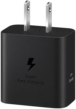 Samsung 25 W Super Fast Wall Charger with USB Type C Cable – Compact, Energy-Efficient Power Adapter for Galaxy Devices – Ultimate Charging Solution for Home and Travel
