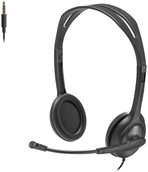 Logitech H111 Versatile Stereo Headset with 3.5 mm Jack – Premium Sound Quality and Noise-Canceling Mic for Gamers and Students, Adjustable Comfort for All-Day Use