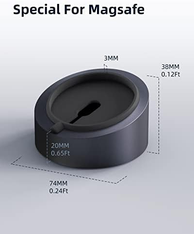 Stouchi Mag- Safe Charger Stand for 25W/15W MagSafe Charger Heavy-Duty Premium Metal Holder Base Desktop Tablet Mount for iPhone 16 Pro /16/15 Pro/15/14/13/12 -Silver – Enhanced Compatibility and Speed