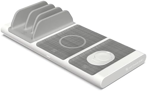 Scosche BLQP-XTSP Base Lynx Modular Qi-Certified Wireless Charging Hub – Fast, Customizable Charging Solution with Safety Features for Home and Office – Sleek Design for Effortless Device Powering and Enhanced Compatibility