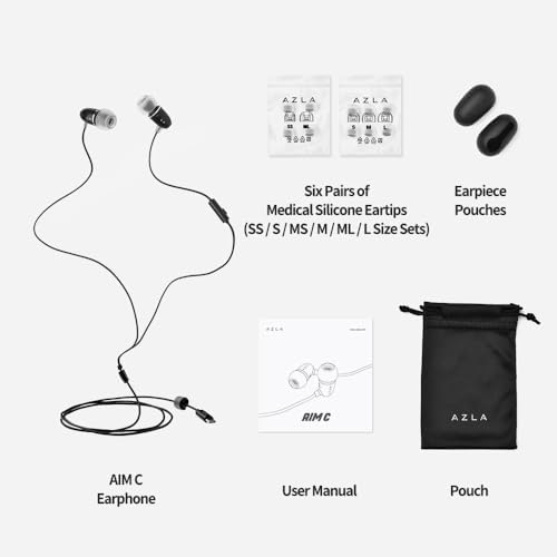 Revolutionize Your Listening with AZLA AIM C Daily USB-C Earbuds – Ergonomically Designed for All-Day Comfort and Superior Sound Clarity – Perfectly Compatible with i Phone 15 & 16 – Integrated Microphone for Effortless Hands-Free Conversations – Stylish Silver Finish for a Contemporary Edge and Enhanced Audio Enjoyment