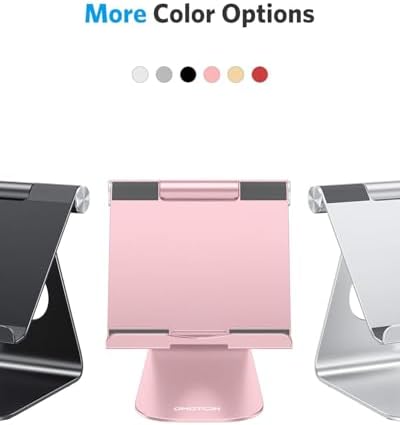 Ergonomic Adjustable Aluminum Tablet Stand – Versatile Cradle for i Pad & Samsung with Multi-Angle Viewing – Perfect for Enhanced Comfort and Productivity at Home, Office, or On-the-Go – Durable, Lightweight Design for All Tablets Up to 13 Inches