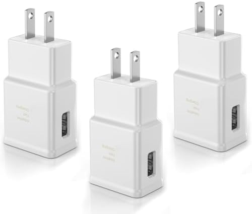 Premium Adaptive Fast Charging Block USB Wall Charger – Efficient Quick Charge Adapter for Samsung Galaxy S25/S24/S23/S22/S21/S20/S10/S9/S8/S7/Note 10 (4-Pack, White) – Maximize Charging Speed & Compatibility for Seamless Device Performance