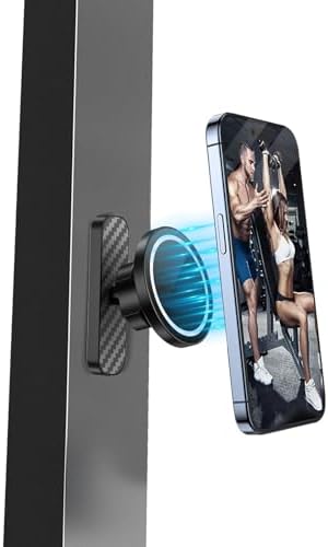 Revolutionize Your Workout with the 360° Dual Magnetic Phone Holder for Gym – Securely Mount Your i Phone 16/15/14/13/12 with Strong Magnets for Hands-Free Video Shooting and Enhanced Fitness Tracking – Mag Safe Compatible, Easy Installation and Sleek Design Perfect for Any Training Environment
