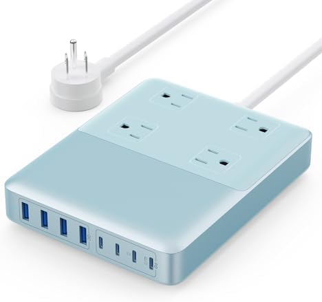 Revolutionize Your Charging Setup with the 12-in-1 USB C Power Strip – 200 W Ga N IV Fast Charger with 4 AC, 4 USB-A, and 4 USB-C Ports, Perfect for Mac Book and i Phone 16/15/14 – 5 ft Cord for Ultimate Flexibility in Home and Office Environments