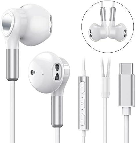 Premium USB C Earbuds for Samsung Galaxy, i Phone & Pixel | High-Fidelity Wired Headphones with Mic & Volume Control | Ultimate Comfort and Versatile Compatibility for Audiophiles and Professionals