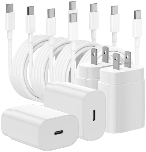 Essri 25 W Fast Charging Power Pack – Ultimate USB-C Wall Adapter Set with 6 ft & 10 ft Cables for i Phone 16/15, i Pad Pro/Mini Compatibility – Ideal Travel & Home Charging Solution for Busy Lifestyles