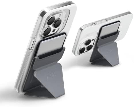 MOFT MagSafe Wallet Stand for iPhone 16/15/14/13/12 Series MagSafe Compatible Phone Stand with 3 Viewing Angles (Cool Gray) – Enhanced Compatibility and Speed