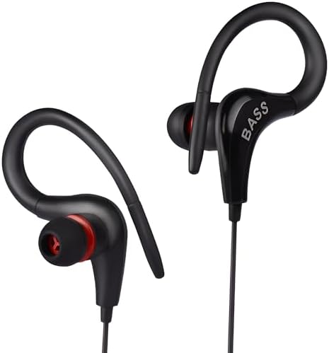 Premium Wired Earphones with Microphone for Active Lifestyles – Noise Cancelling In-Ear Headphones with Deep Bass Stereo Sound for Workouts, Gaming, and Clear Calls (Black) – Versatile Compatibility and Ergonomic Comfort