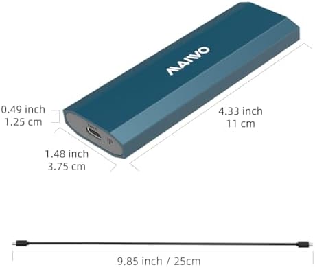 MAIWO 10 Gbps M.2 SSD Enclosure – Tool-Free USB C 3.1 Adapter for PCIe NVMe & NGFF SATA Drives, Supports Up to 8 TB, UASP & TRIM Enabled for Superior Data Transfer & Portability, Ideal for Fast File Backup & Gaming Storage