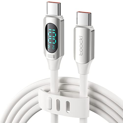 Ultra-Fast 100 W USB C to USB C Cable 2-Pack – 6.6 FT Silicone Charging Cables with LED Display for Samsung Galaxy Z Flip5, Fold5, Flip4, Fold4 – High-Speed 5 A Power Delivery, Enhanced Durability, and Compatibility for All Your Devices