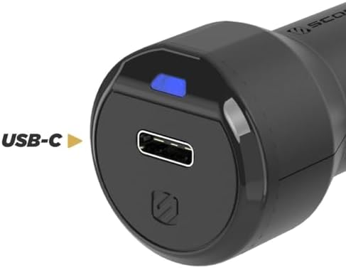 Scosche CPDC203 Power Volt 20 W Fast Car Charger with 3-Foot Adjustable Coiled Cable – Universal USB-C Compatibility, Power Delivery 3.0 for Rapid Charging of Smartphones, Tablets, and More – Compact and Efficient Travel Accessory