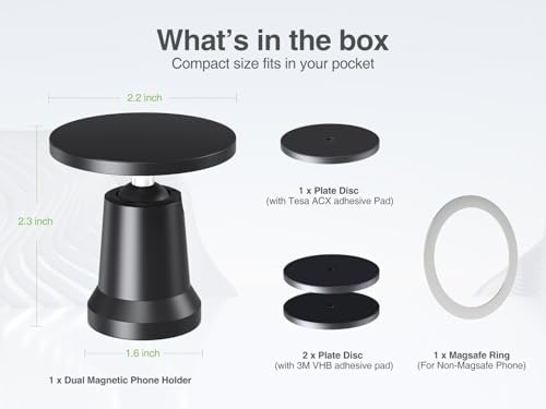 Revolutionize Your Workout with the Elitehood 360° Dual Magnetic Phone Holder – Featuring 20 Ultra-Strong Magnets for Unmatched Stability, Mag Safe Compatibility for i Phone 15/14/13/12 Pro Max/Plus/Mini, and Customizable Viewing Angles for Hands-Free Access During Intense Gym Sessions – The Ultimate Heavy-Duty Phone Mount for Fitness Enthusiasts Seeking Performance and Convenience