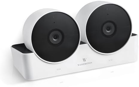 Wasserstein Premium Dual Charging Dock for Google Nest Cam – Quick Charge Station with Enhanced Compatibility for Indoor/Outdoor Use – Elegant Design with LED Charge Indicators – Optimal Solution for Concurrent Battery Charging to Maintain Home Security Efficiency