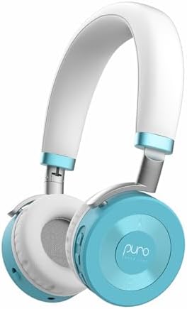 Safe & Stylish Bluetooth Headphones for Kids – Puro Sound Labs Junior Jam Plus with Volume Limiting Technology, 22-Hour Battery Life, and Comfortable On-Ear Fit, Perfect for Tablets and Smartphones in Trendy Blue Finish