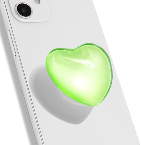 Elegant Glass Heart Design Mobile Phone Grip Stand – Stylish and Durable Collapsible Holder for Smartphones & Tablets – Ultimate Hands-Free Viewing and Secure Adhesive Convenience for Enhanced Usability