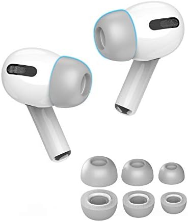 Lanwow Premium Memory Foam Ear Tips for Air Pods Pro – Ultimate Comfort & Noise Isolation, Anti-Slip Design, Fits Charging Case, 3 Sizes (S/M/L, Elegant Grey) – Enhance Your Audio Experience with Pain-Free Listening