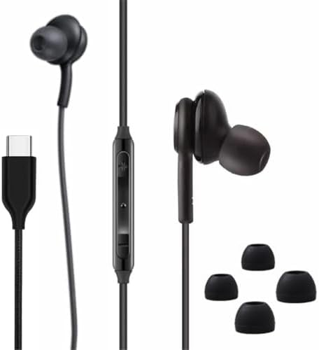 Elevate Your Audio Experience with 2025 Premium In-Ear Headphones for Samsung Galaxy – Type-C Connectivity, Lightweight Ergonomic Design, Integrated Microphone & Volume Control for Exceptional Sound Quality – Ideal for Music Lovers and Professionals on the Go