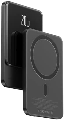 Babji Magnetic 5,000 m Ah Portable Charger – Wireless Power Bank for i Phone 15/14/13/12 Series with USB-C Cable, Fast Charging, Slim Design, Magsafe Compatible, Ideal for Travel and Everyday Use