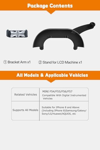 Upgrade Your Mini Cooper with the Persevere Car Phone Holder: Wireless Auto-Open/Close Charging for Circular Displays, Perfect Fit for 4-6.9” Smartphones, Enhanced Compatibility with F65, F66, J01, J05, F01 Models, Effortless Access and Fast Charging for Safe Navigation