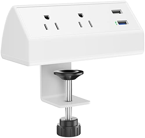CCCEI Professional Desk Power Strip with 18 W USB-C Fast Charging, 800 J Surge Protection, and 6 FT Clamp-Mount Flexibility for Enhanced Workspace Efficiency – Ultimate Desktop Outlet Solution for Home and Office Use