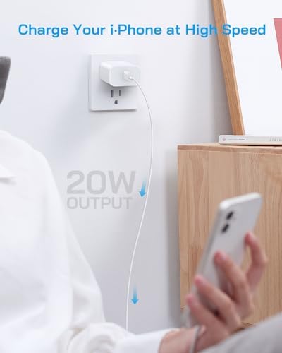 20 W Fast Charging 4-Pack i Phone Charger with USB-C to Lightning Cables – Compatible with i Phone 14/13/12/11 – Sleek Purple Design for Enhanced Efficiency and Portability