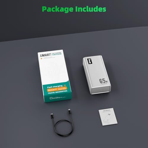 High-Capacity 50000 m Ah Fast Charging Power Bank – 65 W USB-C Portable Charger for Laptops, Phones & Tablets – Compatible with Mac Book, Dell, i Phone 14/13 – Stylish Blue Design for Ultimate Convenience and Reliability