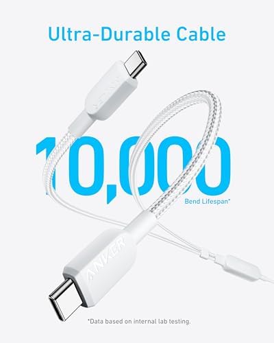 Anker Cable,6FT 2-in-1 USB C to USB C Cable 140W Max,Fast Charging for iPhone 16/16 Pro Max/15 Series,MacBook Air/Pro,and More(Braided,Black) – Enhanced Compatibility and Speed
