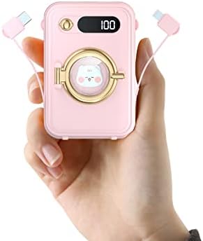 Ultra-Compact 10000 m Ah Fast Charging Power Bank with Built-in Cables and LED Display – Cute, Lightweight Design for i Phone, Samsung, and Tablets – Perfect Travel Companion for Effortless Power On-the-Go