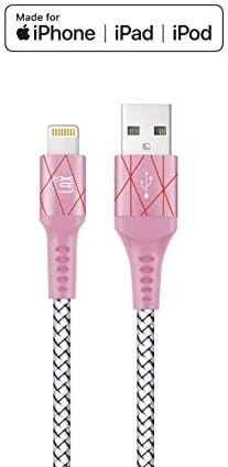 LAX MFi Certified Lightning Cable for i Phone & i Pad – 6 ft Durable Braided USB Cord with Fast Charging Capability for Enhanced Performance and Compatibility Across All Devices