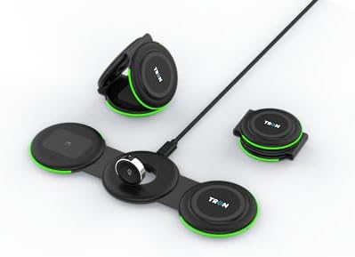 Tron 3-in-1 Magnetic Wireless Charger: Foldable Travel Dock for i Phone 16/15/14/13/12 Pro Max, Apple Watch & Air Pods – Rapid Charging, Enhanced Compatibility & Space-Saving Design
