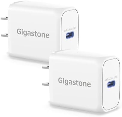 Gigastone 12 W Dual Port USB C & A Wall Charger [3-Pack] – Fast Charging Power Block for i Phone 16/15/14/13/12 & Samsung S24/S23/S22 – Compact Travel Charger with 2.4 A Output for Quick Device Boosts – Enhanced Compatibility for E-Readers & More