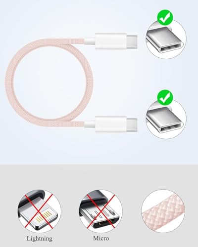 Power Up Your Devices: 20 W Fast Charging Duo Kit for i Phone 16 & 15 – Includes Two 6 FT Woven Type-C Cables for Enhanced Durability and Versatility – Perfect for i Pad Pro & Air Pods – Experience Rapid Charging with Unmatched Portability and Reliability