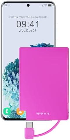 TNTOR Ultra-Slim Travel Power Bank with Integrated Lightning Cable – 3500 m Ah Portable Phone Charger for i Phone 14/13/12/11/X/8 Series, Perfect for On-the-Go Charging with Enhanced Compatibility and Fast Power Delivery