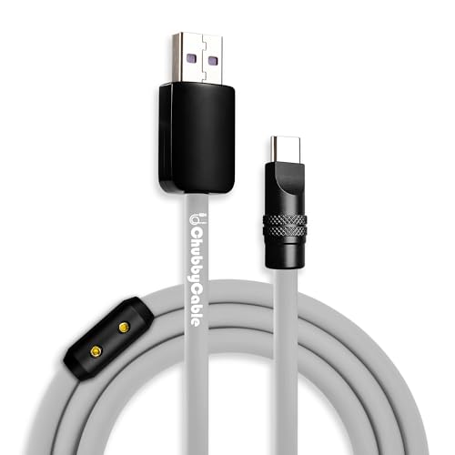chubbycable Black Chubby Pro – Samurai Cable 240W USB-C Cable Silicone Fast Charging Type C Charger Cord, Rose Red, USB-A to Type-C, 6.6FT – Enhanced Compatibility and Speed