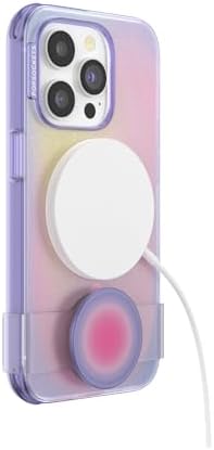 Pop Sockets i Phone 14 Pro Case with Integrated Slidable Grip & Kickstand – Pink Opalescent – Ultimate Wireless Charging Compatibility, 10 ft Drop Protection, and Easy Mag Safe Integration for Enhanced Mobile Experience