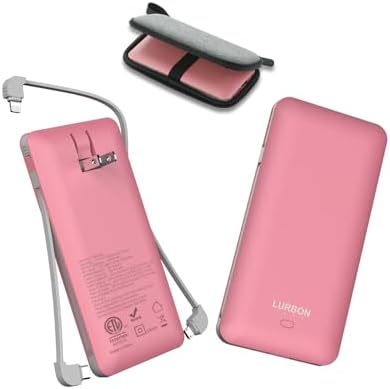 10000 m Ah USB C Power Bank with Integrated Cables and AC Plug – Ultimate Travel Companion for i Phone, Samsung, and Tablets – Compact, Stylish, and Fast Charging External Battery Pack (Colorful A) – Stay Powered Anywhere