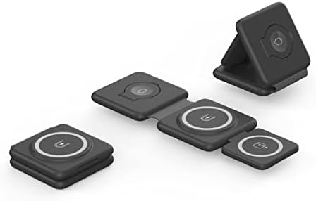 Triple Device Wireless Charging Hub – Foldable 15 W Magnetic Fast Charger for i Phone 16/15/14/13/12, Air Pods (All Models), and Apple Watch – Portable, Sleek White Design for Travel and Home Use – Ultimate Convenience and Style for Your Tech Essentials