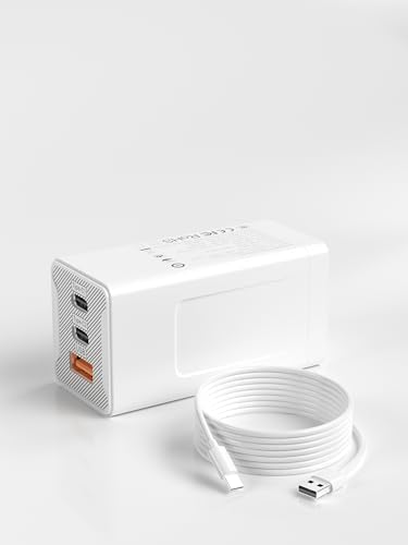 65 W 3-Port USB-C Fast Charger – Versatile Power Adapter for Mac Book, i Phone 16/15/14, Galaxy & More – Compact Design with Included Cable for Effortless Home or Travel Use – Optimal Device Compatibility & Safety Features