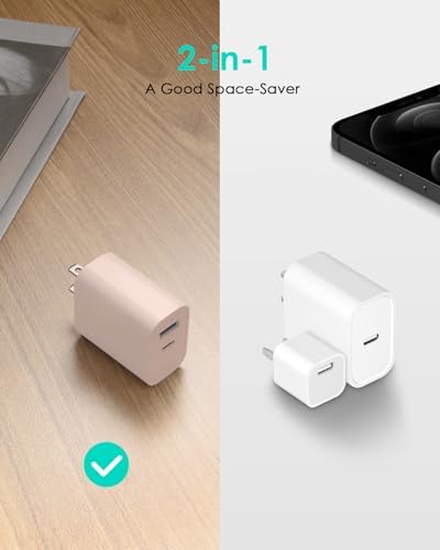 4-Pack Fast Charging USB C Charger Block – Dual Port Multiport Adapter with PD 20 W USB-C & QC 3.0 USB-A for i Phone 16/15/14/13/12/11/X/8, i Pad, Samsung Galaxy, Google & More – Ultimate Charging Solution for Home, Office, and Travel