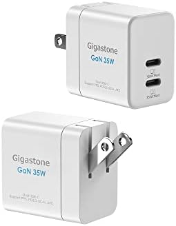 Gigastone 35 W Dual Port USB C Ga N Charger – Foldable PD3.0 Fast Charging Solution for i Pad, i Phone 16 Pro Max, Samsung Galaxy S24, and More – Portable Power Adapter for Enhanced Device Compatibility and Rapid Charging Efficiency – Ideal for Travel and Everyday Use