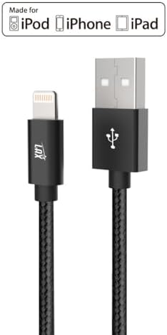 LAX MFi Certified Lightning Cable for i Phone & i Pad – 6 ft Durable Braided USB Cord with Fast Charging Capability for Enhanced Performance and Compatibility Across All Devices