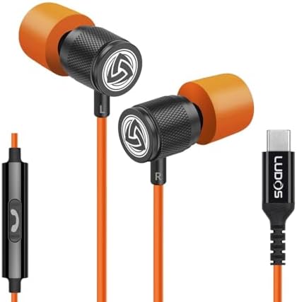 LUDOS Ultra Wired Earbuds – Superior Noise-Isolating Earphones with Integrated Microphone, Memory Foam Comfort for Small Ears, Enhanced Compatibility with i Phone & Samsung, Ideal for Students and Professionals, 5-Year Warranty, Sleek Blue Design for Style and Durability