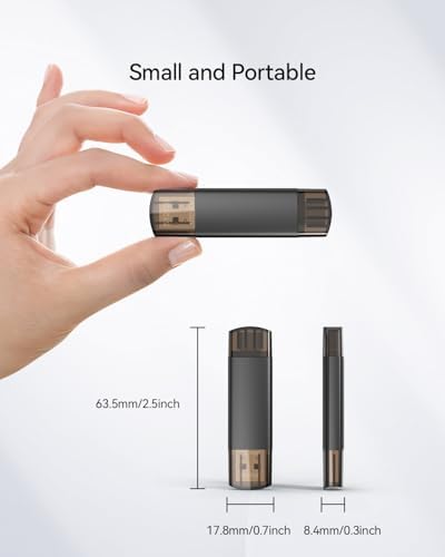 256 GB Dual USB 3.0 Flash Drive – Versatile Type C and USB A Storage Solution for i Phone 15, Tablets & Computers – Ultra-Fast Data Transfer, Compact Design, Ideal for On-the-Go File Management