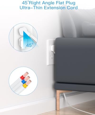 HANYCONY Travel Power Strip with 6 Outlets & 3 USB Ports – 5 ft Flat Plug Extension Cord for Cruise Ships & College Dorms – Space-Saving Wall Mount Design for Ultimate Convenience & Fast Charging Efficiency