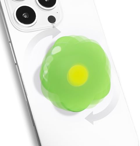 Coral Floral Daisy Phone Grip & Fidget Spinner – Mag Safe Compatible Lightweight Accessory for Enhanced Stability, Stress Relief, and Effortless One-Handed Use – Stylish and Durable Magnetic Stand for i Phone Users