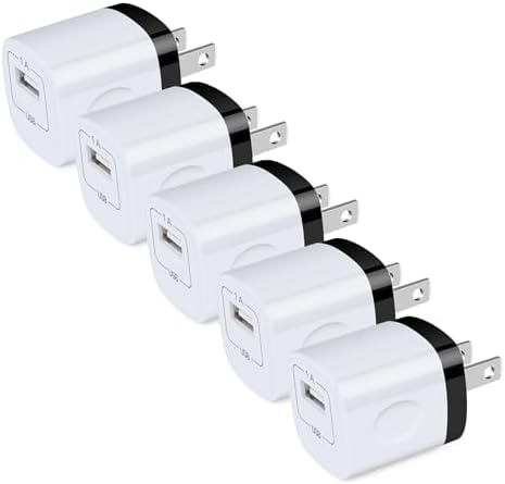 10-Pack USB Wall Charger Adapters – Efficient 1 A/5 V Fast Charging Blocks for i Phone 11 Pro Max to 16 & Samsung Galaxy S20 Ultra to S24 – Compact, Durable, and Travel-Friendly Power Solutions for All Your Devices