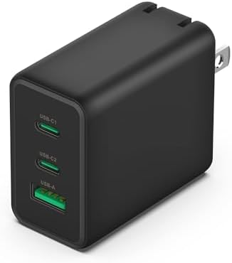 ROLADA 65 W Ga N USB-C Multi-Port Charger – Fast Charging Solution for Mac Book Pro/Air, i Phone 15 Pro Max, Galaxy S24/S23, and More – Compact and Efficient Wall Charger with 3 Ports for Ultimate Device Compatibility