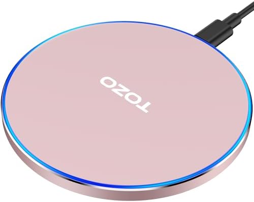 TOZO 2025 Enhanced 15 W Max Fast Wireless Charging Pad – Sleek Gray Charger for i Phone 16/15/14/13/12 Series & Samsung Galaxy S24/S23/S22 – Anti-Slip Design for Secure Charging – Lightweight & Portable Qi-Compatible Accessory for Effortless Power Delivery
